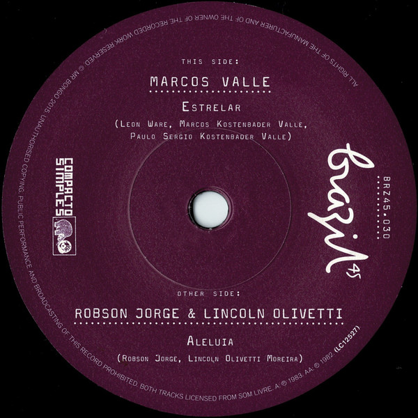 Marcos Valle / Lincoln Olivetti & Robson Jorge - Estrelar / Aleluia | Mr Bongo (BRZ45.030)