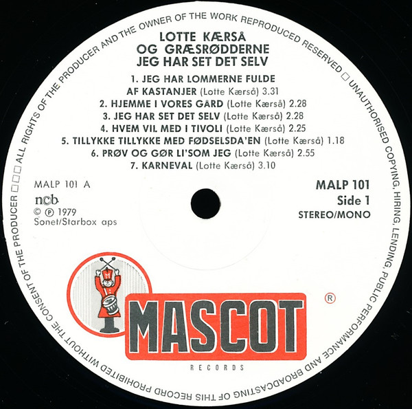 Lotte Kærså & Græsrødderne - Jeg Har Set Det Selv | Mascot Records (MALP 101) - 3 Lotte Kærså & Græsrødderne - Jeg Har Set Det Selv | Mascot Records (MALP 101) - 3