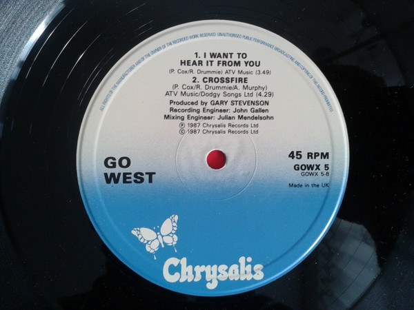 Go West - I Want To Hear It From You | Chrysalis (GOWX 5) - 4