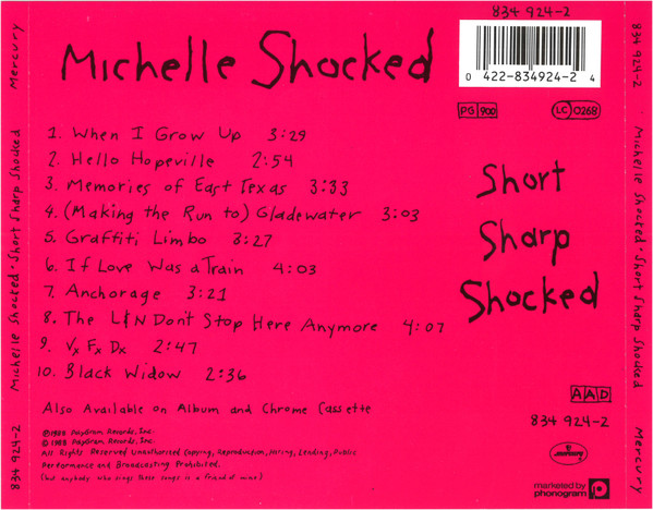 Michelle Shocked - Short Sharp Shocked | Mercury (834 924-2) - 2