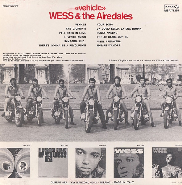 Wess & The Airedales - Vehicle | Durium (MSA 77295) - 2 Wess & The Airedales - Vehicle | Durium (MSA 77295) - 2