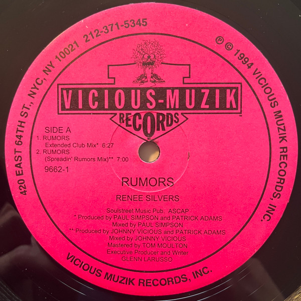 Renee Silvers - Rumors | Vicious Muzik Records (9662-1)
