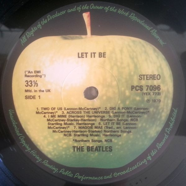 The Beatles - Let It Be | Apple Records (PCS 7096) - 2