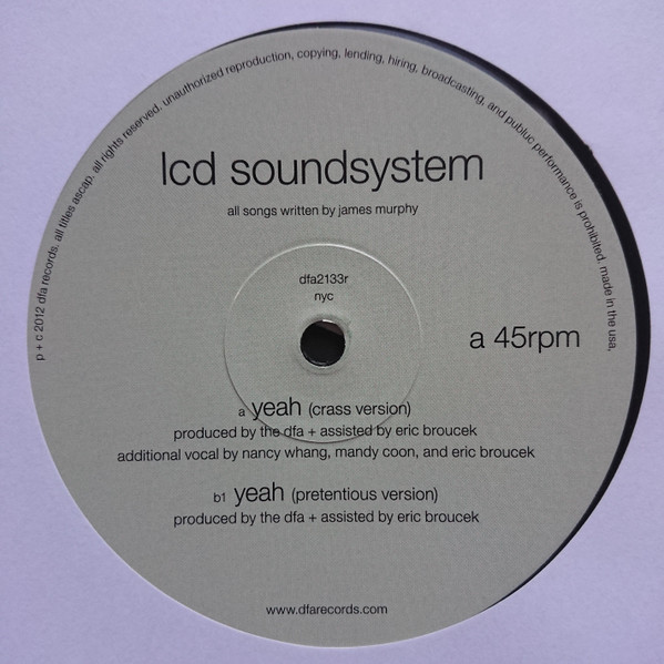 LCD Soundsystem - Yeah | DFA (dfa2133r) - 2