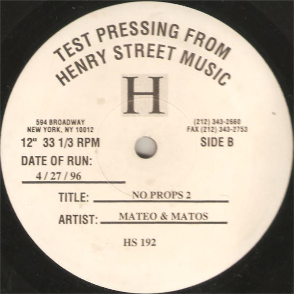 Mateo & Matos - No Props 2 | Henry Street Music (HS 192) - 2 Mateo & Matos - No Props 2 | Henry Street Music (HS 192) - 2