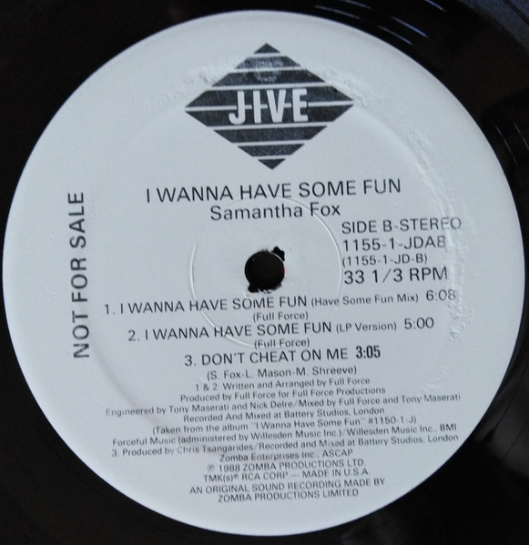 Samantha Fox - I Wanna Have Some Fun | Jive (1155-1-JDAB) - 4