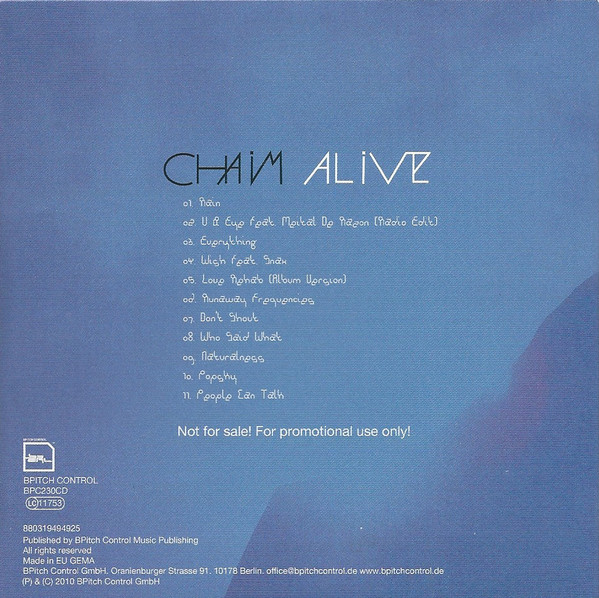 Chaim - Alive | BPitch Control (BPC230CD) - 2