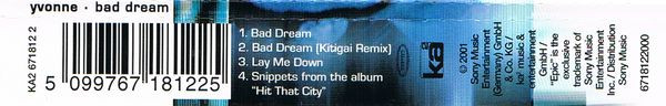 Yvonne - Bad Dream | Ka2 Music (KA2 671812 2) - 2