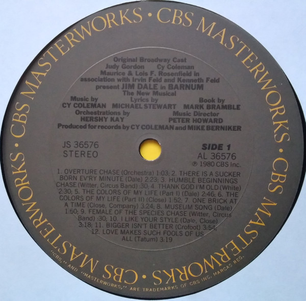 Jim Dale - Barnum (The New Musical) | CBS Masterworks (JS 36576) - 4