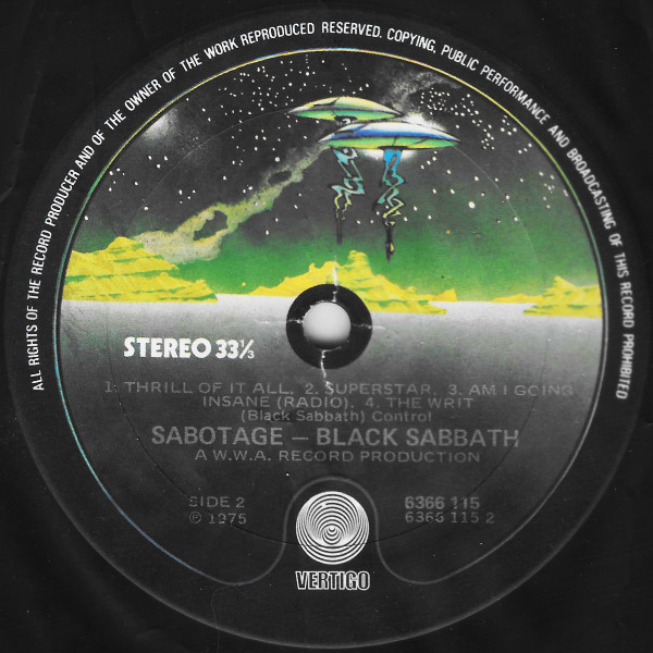Black Sabbath - Sabotage | Vertigo (6366 115) - 4 Black Sabbath - Sabotage | Vertigo (6366 115) - 4