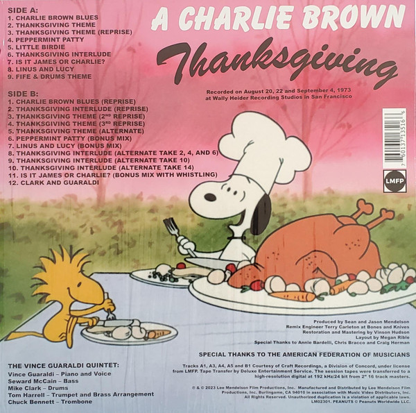 Vince Guaraldi Quintet - A Charlie Brown Thanksgiving | Lee Mendelson Film Productions, Inc. (LMO2301) - 2