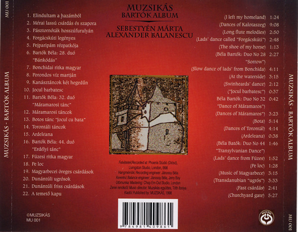 Muzsikás / Márta Sebestyén / Alexander Balanescu - Bartók Album | Muzsikás (MU 001) - 2 Muzsikás / Márta Sebestyén / Alexander Balanescu - Bartók Album | Muzsikás (MU 001) - 2