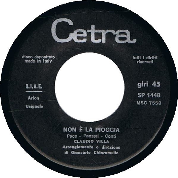 Claudio Villa - Non È La Pioggia / Il Tuo Angolo | Cetra (SP 1448) - 3