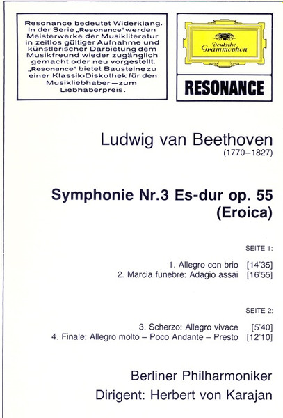 Ludwig van Beethoven , Berliner Philharmoniker , Herbert von Karajan - Symphonie Nr · 3 »Eroica« | Deutsche Grammophon (2535 302) - 3
