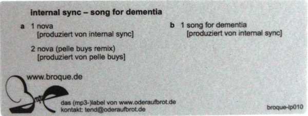 Internal Sync - Song For Dementia | Broque (Broque LP 10)