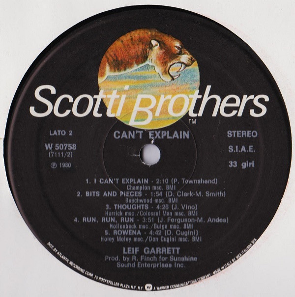 Leif Garrett - Can't Explain | Scotti Bros. Records (W 50758) - main Leif Garrett - Can't Explain | Scotti Bros. Records (W 50758) - main