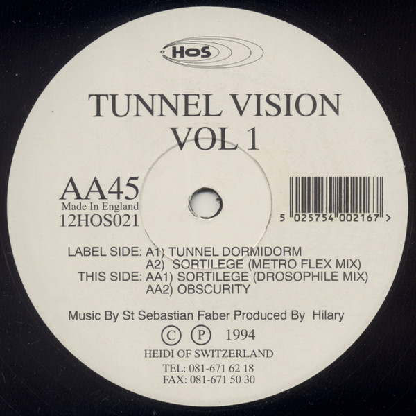 Tunnel Vision - Vol 1 | Heidi Of Switzerland (12HOS021) - main