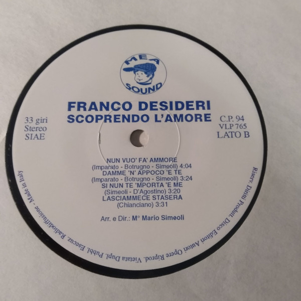 Franco Desideri - Scoprendo L'Amore | MEA Sound (VLP 675) - 3 Franco Desideri - Scoprendo L'Amore | MEA Sound (VLP 675) - 3