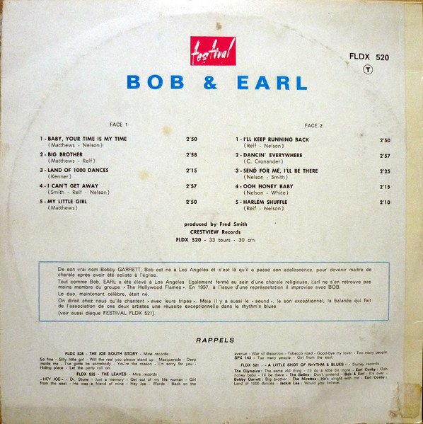 Bob & Earl - Bob & Earl | Disques Festival (FLDX 520) - 2 Bob & Earl - Bob & Earl | Disques Festival (FLDX 520) - 2
