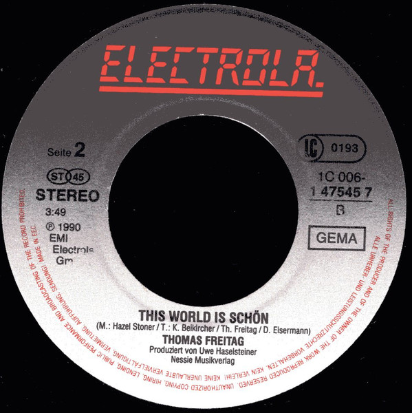 Thomas Freitag - Die Welt Ist Schön | Electrola (1C 006-1 47545 7) - 4