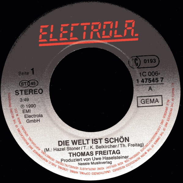 Thomas Freitag - Die Welt Ist Schön | Electrola (1C 006-1 47545 7) - 3