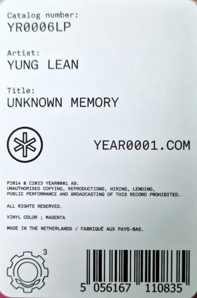Yung Lean - Unknown Memory | YEAR0001 (YR0006LP) - 3