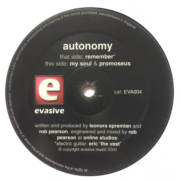 Autonomy - Autonomy | Evasive Records (EVA004)