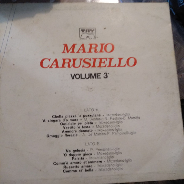 Mario Carusiello - Volume 3 | TRY Records (TLP 1115) - 4 Mario Carusiello - Volume 3 | TRY Records (TLP 1115) - 4