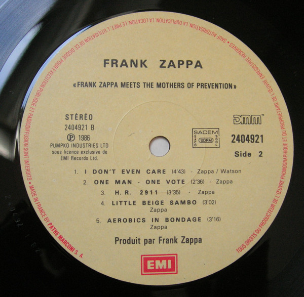 Frank Zappa - Frank Zappa Meets The Mothers Of Prevention (European Version) | EMI (2404921) - 4 Frank Zappa - Frank Zappa Meets The Mothers Of Prevention (European Version) | EMI (2404921) - 4