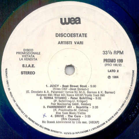 Various - Discoestate | WEA (PROMO 199) - 2 Various - Discoestate | WEA (PROMO 199) - 2