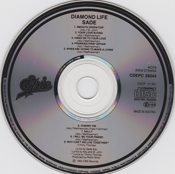 Sade - Diamond Life | Epic (CDEPC 26044) - 3