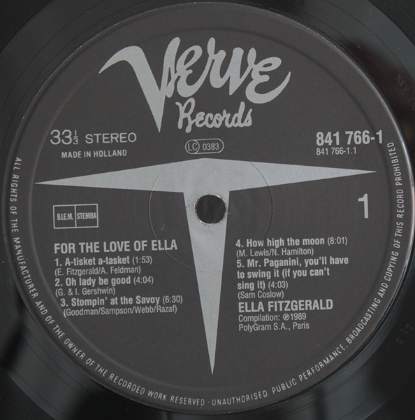 Ella Fitzgerald - For The Love Of Ella | Verve Records (841 765-1) - 3 Ella Fitzgerald - For The Love Of Ella | Verve Records (841 765-1) - 3
