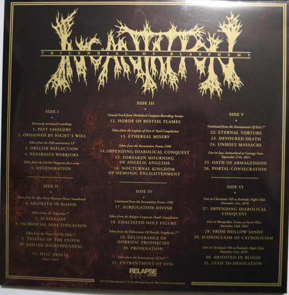 Incantation - Tricennial Of Blasphemy | Relapse Records (RR7477) - 3