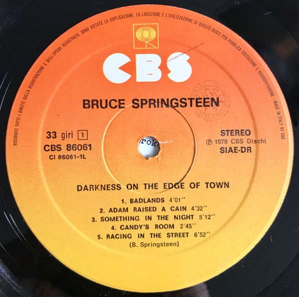 Bruce Springsteen - Darkness On The Edge Of Town | CBS (86061) - 4