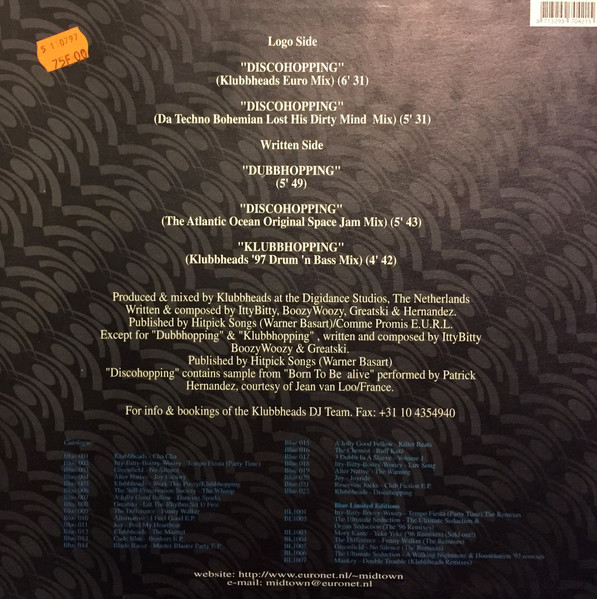 Klubbheads - Discohopping | Blue Records (BLUE 022) - 2 Klubbheads - Discohopping | Blue Records (BLUE 022) - 2