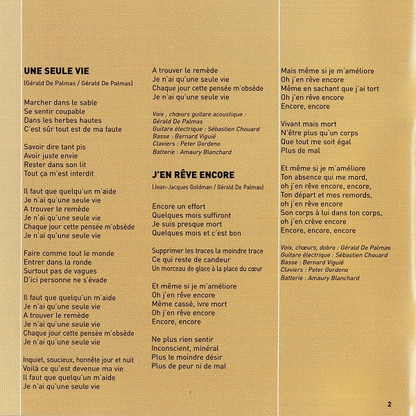 Gérald De Palmas - Marcher Dans Le Sable | Polydor (543 973-2) - 4