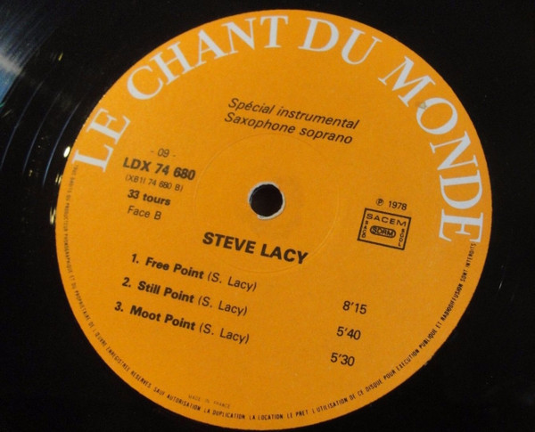 Steve Lacy - Points | Le Chant Du Monde (LDX 74680) - 3