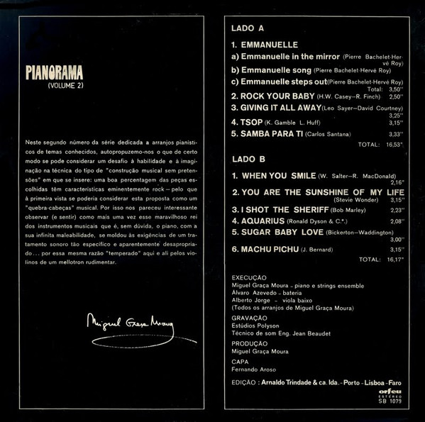 Miguel Graça Moura - Pianorama (Volume 2) | Orfeu (SB-1079) - 2 Miguel Graça Moura - Pianorama (Volume 2) | Orfeu (SB-1079) - 2