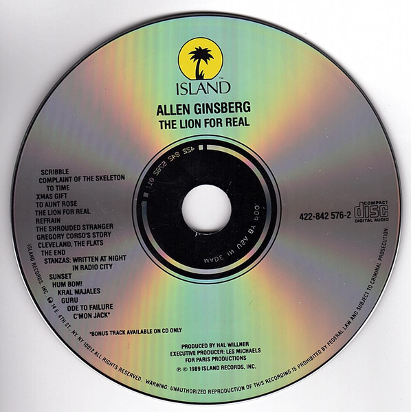 Allen Ginsberg - The Lion For Real | Island Records (422-842 576-2) - 4 Allen Ginsberg - The Lion For Real | Island Records (422-842 576-2) - 4