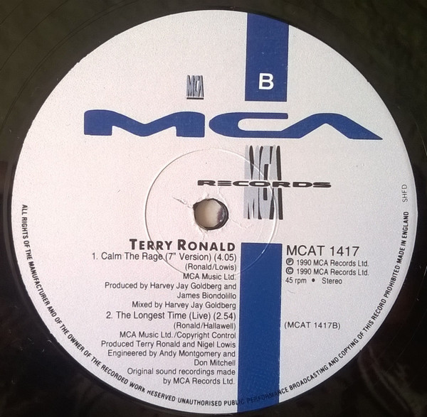 Terry Ronald - Calm The Rage | MCA Records (MCAT 1417) - 4