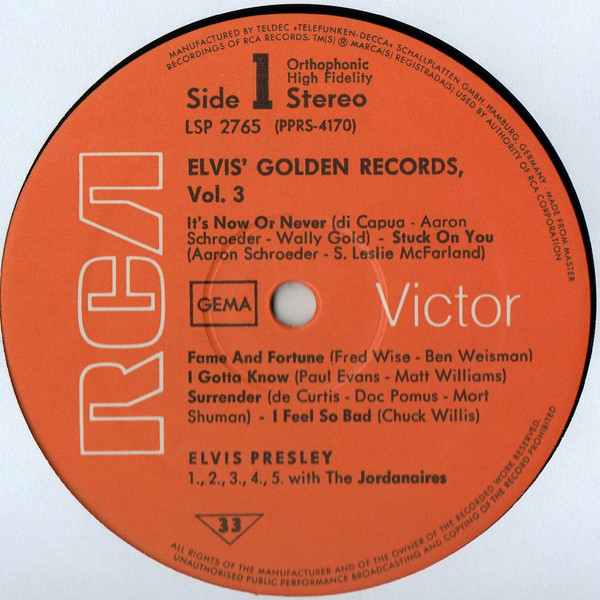 Elvis Presley - Elvis' Golden Records Volume 3 | RCA Victor (LSP 2765) - 3