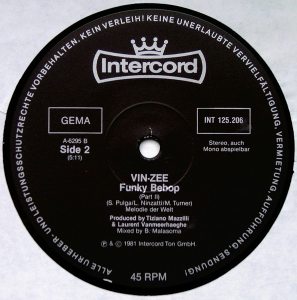 Vin Zee - Funky Bebop | Intercord (INT 125.206) - 3