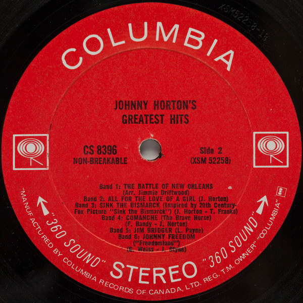 Johnny Horton - Johnny Horton's Greatest Hits | Columbia (CS 8396) - 4