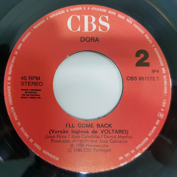 Dora - Voltarei | CBS (CBS 651572-7) - 4