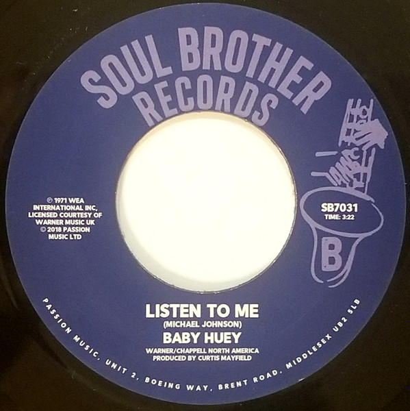 Baby Huey - Hard Times / Listen To Me | Soul Brother Records (SB7031) - 2 Baby Huey - Hard Times / Listen To Me | Soul Brother Records (SB7031) - 2