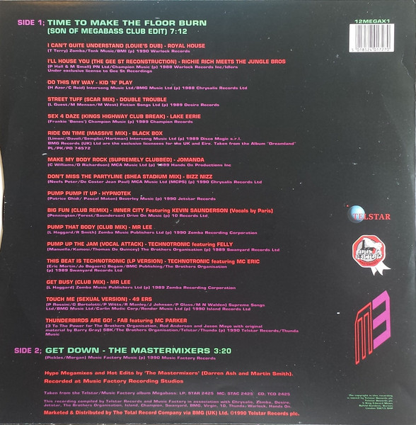 Megabass / The Mastermixers - Time To Make The Floor Burn / Get Down | Telstar (12MEGAX1) - 2
