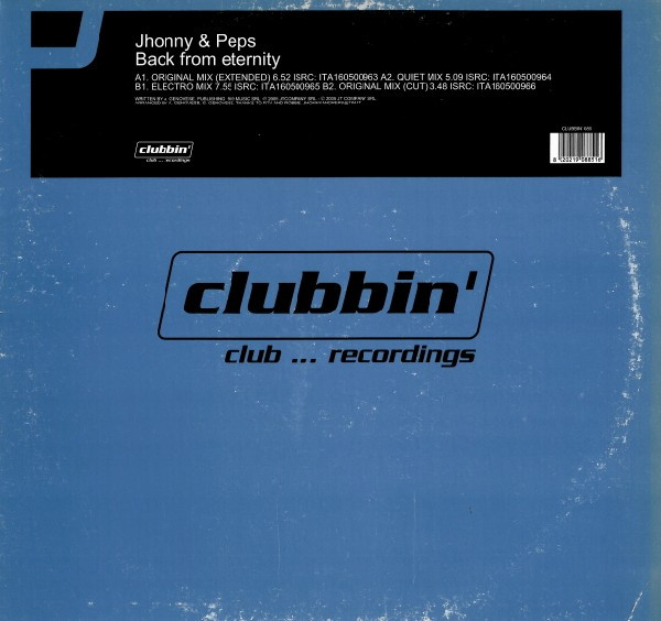 Jhonny & Peps - Back From Eternity | Clubbin' Records (CLUBBIN 085)