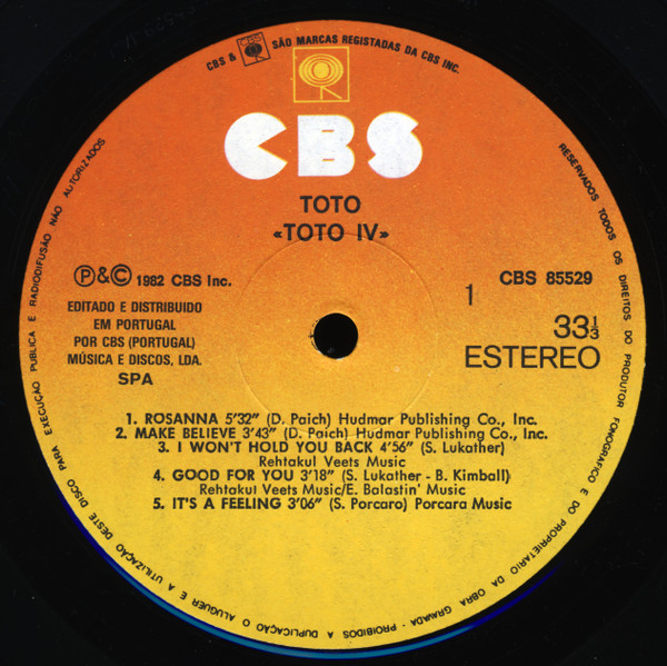 Toto - Toto IV | CBS (CBS 85529) - 3