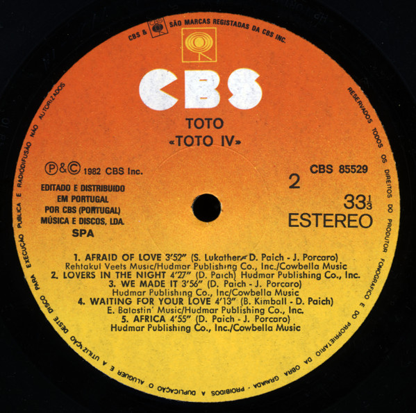 Toto - Toto IV | CBS (CBS 85529) - 4