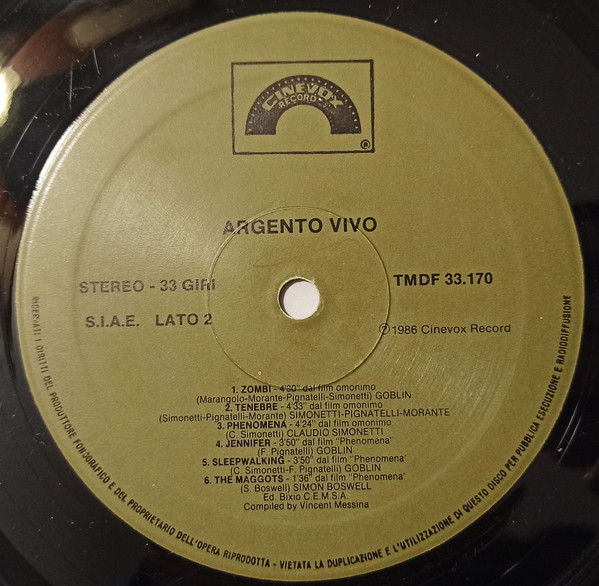 Various - Argento Vivo | Cinevox Record (TMDF 33.170) - 4